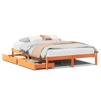 Bed met matras massief grenenhout wasbruin 140x190 cm 2