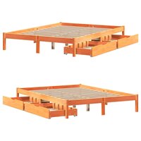 Bed met matras massief grenenhout wasbruin 140x190 cm 9