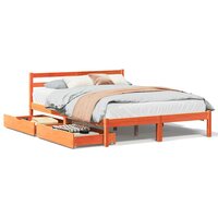 Bed met matras massief grenenhout wasbruin 140x190 cm 2