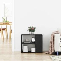 Dressoir met lade Zwart Eiken 60 x 30 x 50 cm Bewerkt hout 4