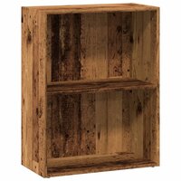 Boekenkast 60x30x77 cm bewerkt hout oud houtkleurig 2