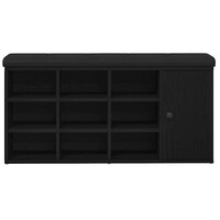 Opslagbank met plank Zwart Eiken 102 x 32 x 50 cm Bewerkt hout 6