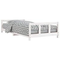 Kinderbedframe 90x200 cm massief grenenhout wit 2