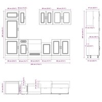 8-delige Keukenkastenset Kalmar bewerkt hout wit 8