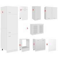 8-delige Keukenkastenset Lyon bewerkt hout wit 9