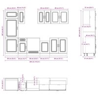 8-delige Keukenkastenset Kalmar bewerkt hout sonoma eikenkleur 8