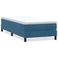 Boxspring zonder matras fluweel donkerblauw 90x220 cm 2