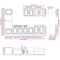 7-delige Keukenkastenset Kalmar bewerkt hout sonoma eikenkleur 8