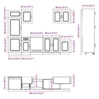 7-delige Keukenkastenset Kalmar bewerkt hout sonoma eikenkleur 8
