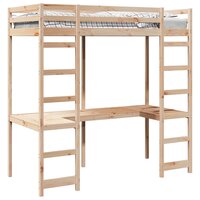 Hoogslaper bedframe Naturel 75 x 190 cm Massief grenenhout 2