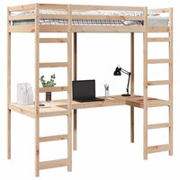 Hoogslaper bedframe Naturel 75 x 190 cm Massief grenenhout 3