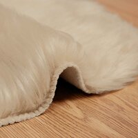 Nep Schapenvacht Tapijt Tafalla Beige 80 x 120 cm Polyester 9