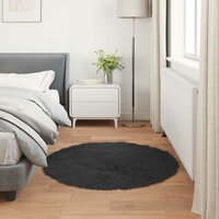 Nep Schapenvacht Tapijt Tafalla Zwart &Oslash; 100 cm Polyester 4