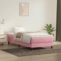 Boxspring zonder matras fluweel roze 90x210 cm 4