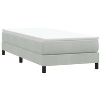 Boxspring zonder matras fluweel lichtgrijs 100x220 cm 3