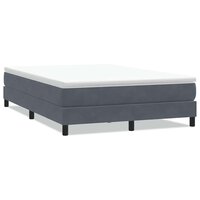 Boxspring zonder matras fluweel donkergrijs 140x210 cm 2