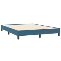 Boxspring zonder matras fluweel donkerblauw 140x210 cm 3