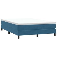 Boxspring zonder matras fluweel donkerblauw 140x220 cm 3