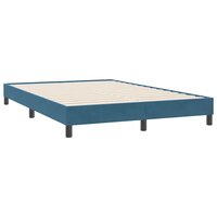 Boxspring zonder matras fluweel donkerblauw 140x220 cm 4