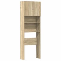 Wasmachinekast 64x24x190 cm bewerkt hout en sonoma eikenkleurig 2