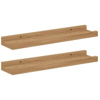 Wandplank met plank 2 pcs Bruin 40 x 9 x 3 cm Bewerkt hout 2