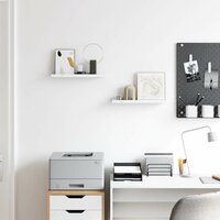 Wandplank met plank 2 pcs Wit Marmer 40 x 9 x 3 cm Bewerkt hout 4