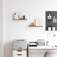 Wandplank met plank 2 pcs Beige 40 x 9 x 3 cm Bewerkt hout 4