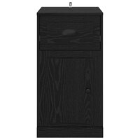 Bijzetkast Zwart Eiken 40 x 50 x 75 cm Bewerkt hout 6