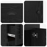 Bijzetkast Zwart Eiken 40 x 50 x 75 cm Bewerkt hout 9