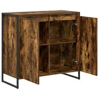 Bijzetkast Rook Eik 79 x 36 x 75 cm Bewerkt hout 5