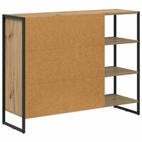 Bijzetkast Ambachtelijk eiken 96.5 x 30 x 75 cm Bewerkt hout 8