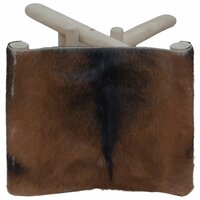 Kruk inklapbaar geitenleer en massief teakhout 4