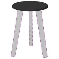 Tafelblad Zwart 30 x 30 x 1,5 cm Bewerkt hout 3