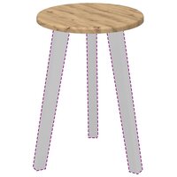 Tafelblad artisanaal eikenkleurig 30 x 30 x 1,5 cm Bewerkt hout 3