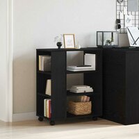 Opbergkast met wiel Zwart Eiken 60 x 35 x 75 cm Bewerkt hout 4