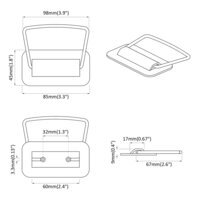 Kast Handvatten 12 pcs Wit 85 x 45 mm Metaal 9