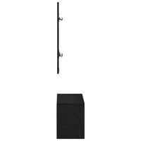 Halmeubelset met lade met opslag 4 pcs Zwart Eiken Bewerkt hout 8