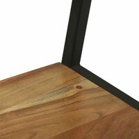 Kledingrek met plank Zwart 60 x 45 x 180 cm Massief Acaciahout 7