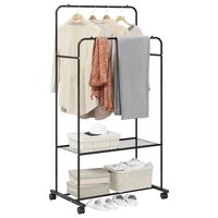 Kledingrek Effen Zwart 3