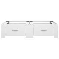 Wasmachine- en drogerverhoger dubbel met lades wit 3