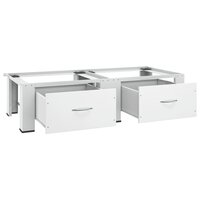 Wasmachine- en drogerverhoger dubbel met lades wit 4