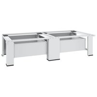 Wasmachine- en drogerverhoger dubbel met lades wit 6