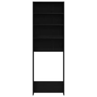 Wasmachinekast Zwart Eiken 64 x 24 x 190 cm Bewerkt hout 6