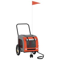 Fietskar voor huisdieren Oranje en Grijs 125 x 53 x 54 cm 2