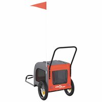 Fietskar voor huisdieren Oranje en Grijs 125 x 53 x 54 cm 5