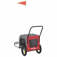 Fietskar voor huisdieren Rood en grijs 124,5 x 63,5 x 53 cm 5