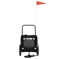 Fietskar voor huisdieren met opslag Zwart 124,5 x 63,5 x 53 cm 3