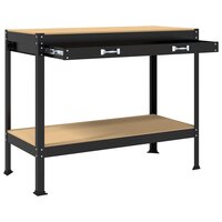 Werkbanken met lade Zwart 81 x 41 x 145 cm Bewerkt hout 5
