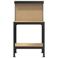 Werkbanken met plank Zwart 81 x 41 x 145 cm Bewerkt hout 5