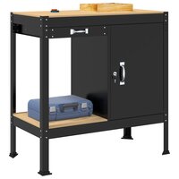 Werkbanken met lade Zwart 81 x 41 x 145 cm Bewerkt hout 3